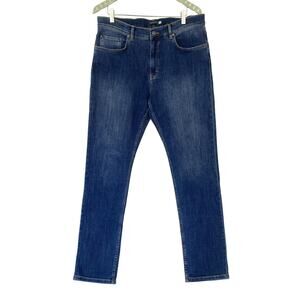 Turtleson Claude Jeans Mens 36x34 Blue Dark Wash Regular Straight Stretch‎ Denim